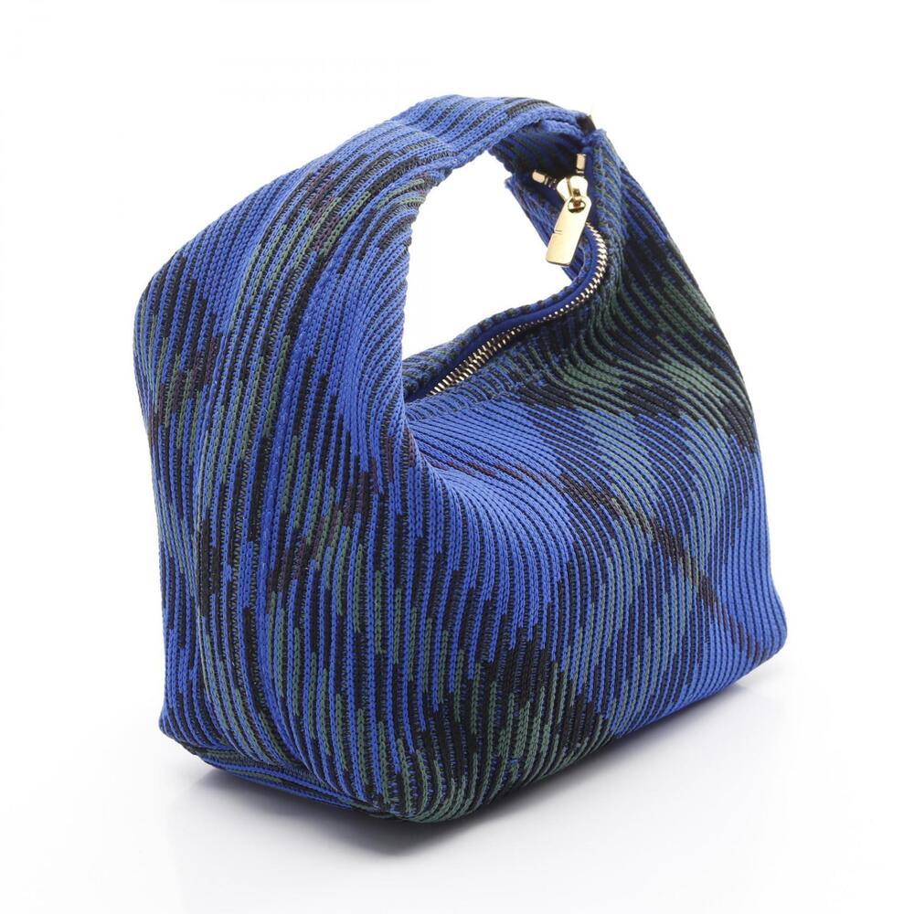 Burberry Peg Handbag Bag Blue Duffle Knit Green